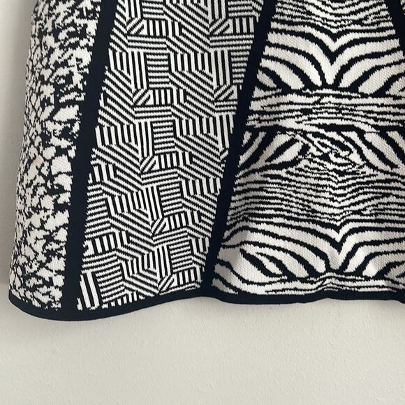 Parker A-line knit sweater geometric pattern pull on mini skirt sz S - Picture 3 of 6